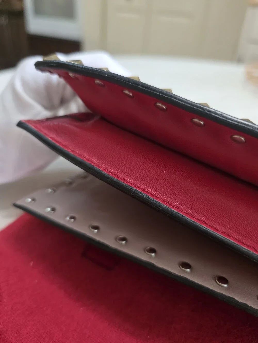 Valentino Rockstud Leather Clutch Wristlet